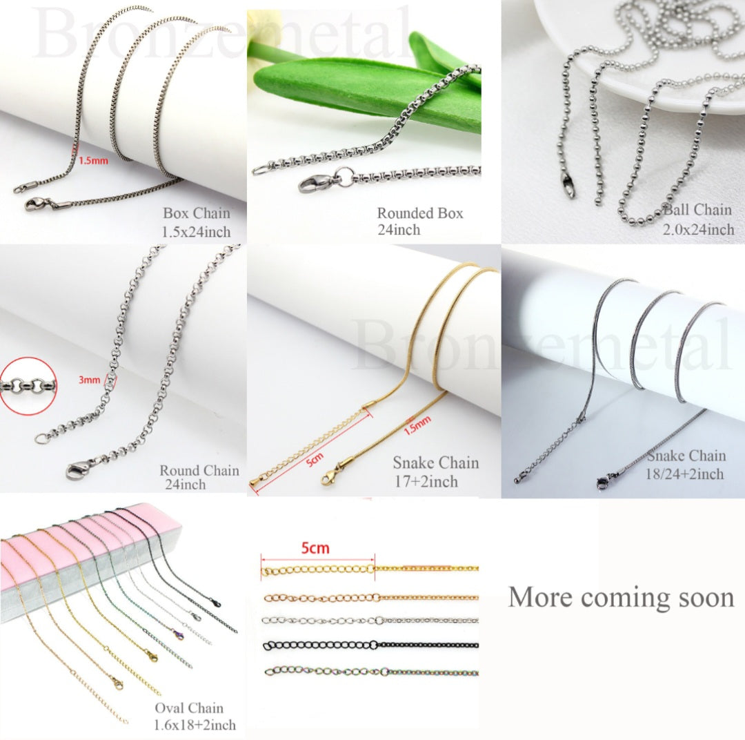 Snake Chain - Stainless Steel - 18+2