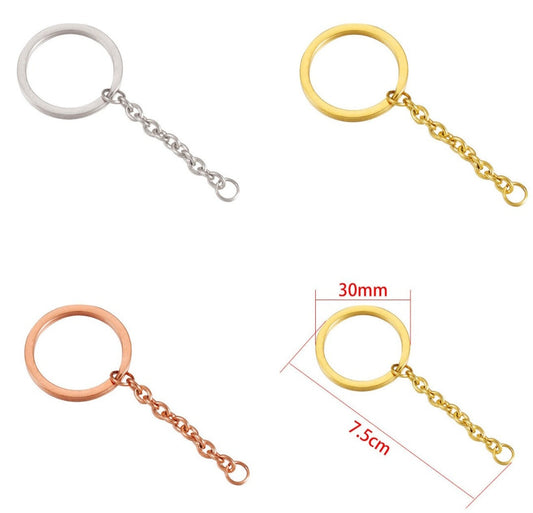 Keychain - Rose Gold Stainless Steel - 30mm wide by 7.5cm long
